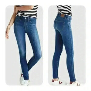 Madewell Jeans Women’s 24 Dark Wash 9” Mid Rise Skinny Slimming Stretchy NWT